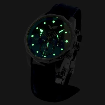 Zegarek damski Vostok Europe Vilnelė Chrono srebrny z bransoletą JS20-125A750B