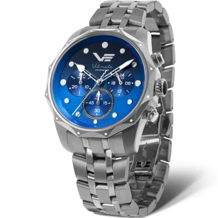 Zegarek damski Vostok Europe Vilnelė Chrono srebrny z bransoletą JS20-125A750B