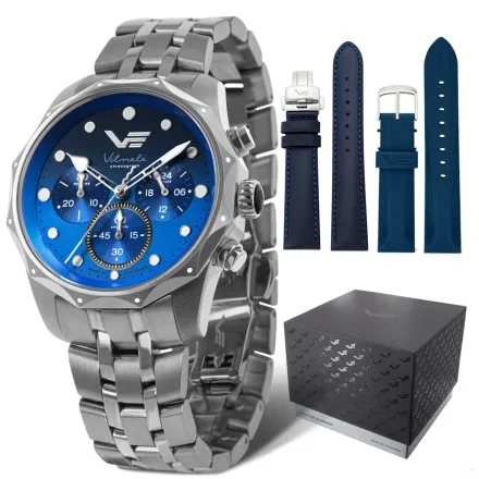 Zegarek damski Vostok Europe Vilnelė Chrono srebrny z bransoletą JS20-125A750B