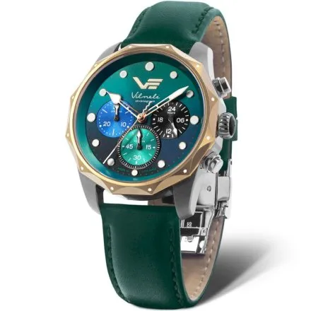 Zegarek damski Vostok Europe Vilnelė zielony JS20-125E752 chrono 100m