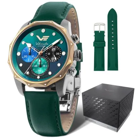 Zegarek damski Vostok Europe Vilnelė zielony JS20-125E752 chrono 100m