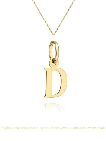 Zawieszka złota literka D • Złoto 585 0.29 g