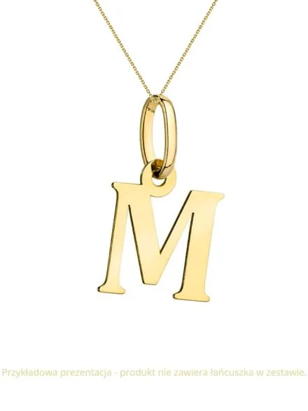 Zawieszka złota literka M • Złoto 585 0.29 g