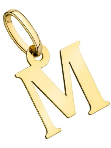 Zawieszka złota literka M • Złoto 585 0.29 g