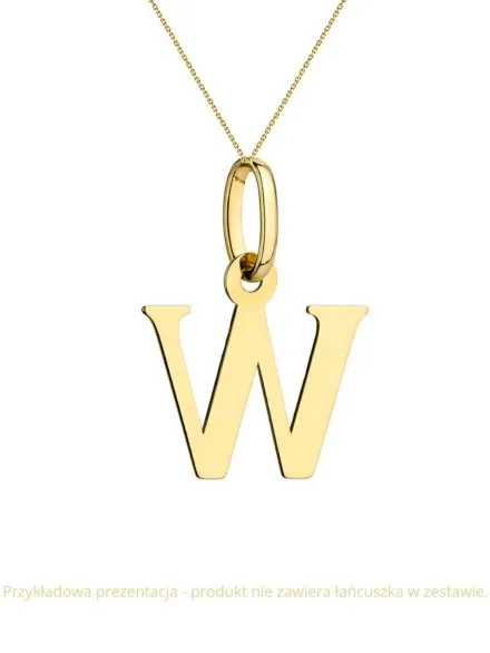 Zawieszka złota literka W • Złoto 585 0.30 g