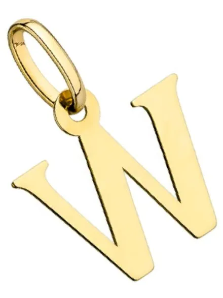 Zawieszka złota literka W • Złoto 585 0.30 g