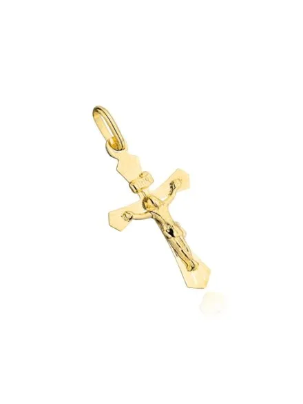 Zawieszka krzyżyk diamentowany z Jezusem • Złoto 585 0.49 g