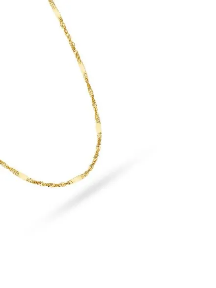 Łańcuszek złoty 42 cm splot singapure z blaszką • Złoto 585 1.49 g