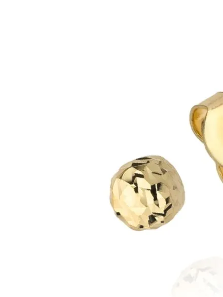 Kolczyki kulki super lekkie diamentowane 7 mm • Złoto 585 0.71 g