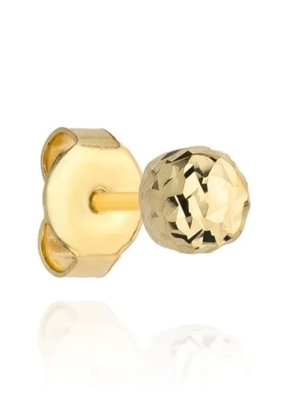 Kolczyki kulki super lekkie diamentowane 7 mm • Złoto 585 0.64 g