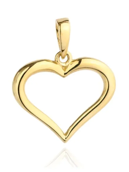 Złota zawieszka złote serce kontur • Złoto 585 0.62 g