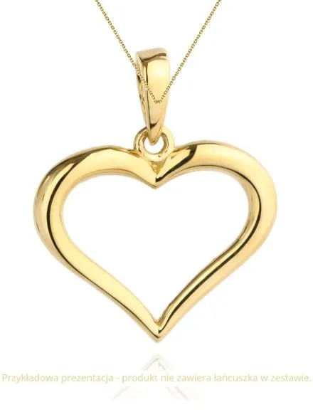 Złota zawieszka złote serce kontur • Złoto 585 0.62 g