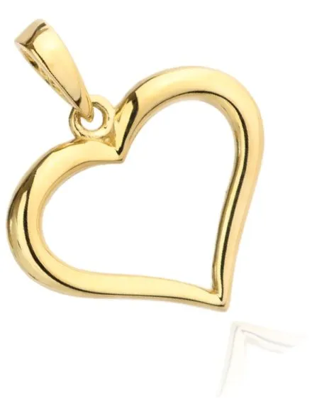 Złota zawieszka złote serce kontur • Złoto 585 0.62 g