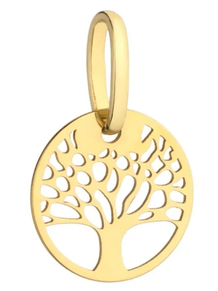 Złota zawieszka okrągła drzewko szczęścia • Złoto 585 0.24g