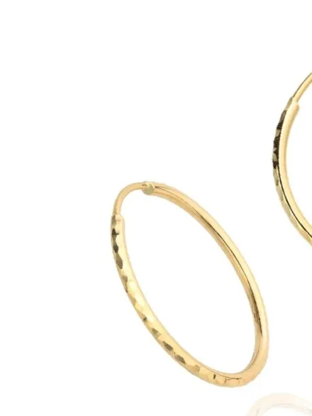 Złote kolczyki koła diamentowane 3,3 cm • Złoto 585 1.45 g