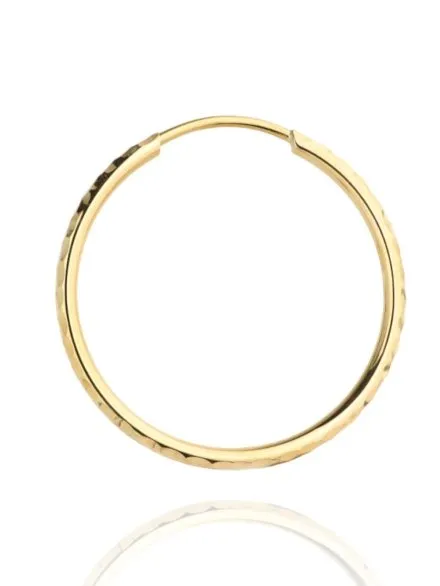 Złote kolczyki koła diamentowane 3,3 cm • Złoto 585 1.49 g