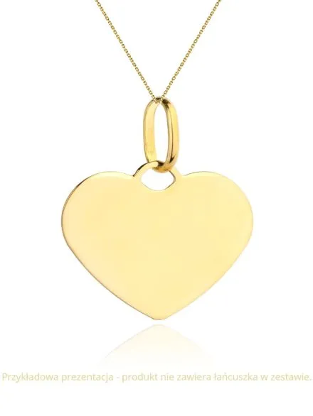 Zawieszka złota wisiorek pełne serce • Złoto 585 0.36 g