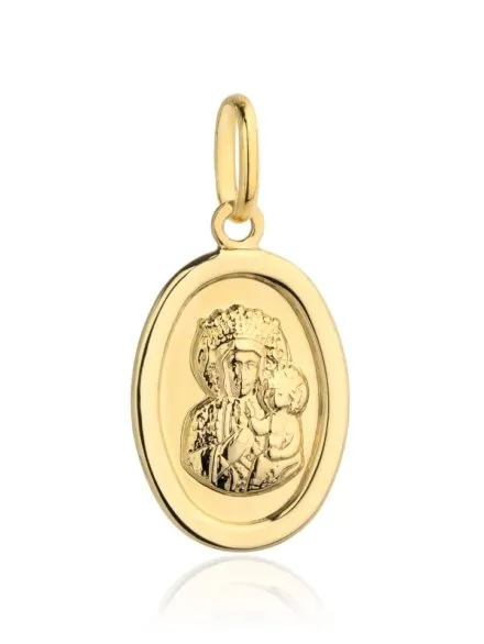 Medalik Matka Boska Częstochowska złoty owal pr. 585 • Złoto 585 1.01 g