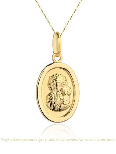 Medalik Matka Boska Częstochowska złoty owal pr. 585 • Złoto 585 1.01 g