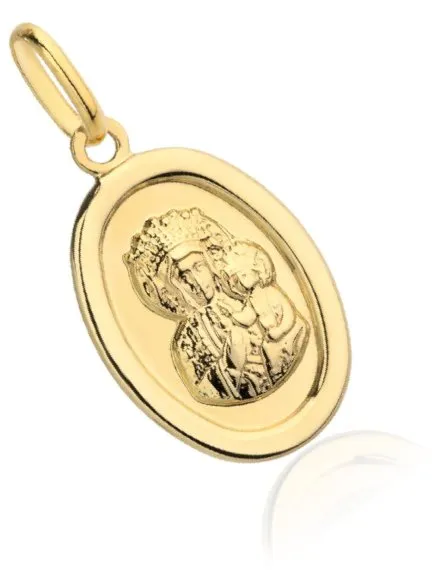 Medalik Matka Boska Częstochowska złoty owal pr. 585 • Złoto 585 1.01 g