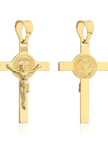 Zawieszka złoty krzyżyk Benedyktyński pr. 585 • Złoto 585 0.93 g