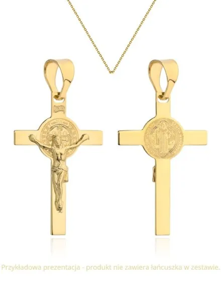 Zawieszka złoty krzyżyk Benedyktyński pr. 585 • Złoto 585 0.93 g