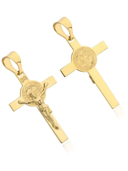 Zawieszka złoty krzyżyk Benedyktyński pr. 585 • Złoto 585 0.93 g