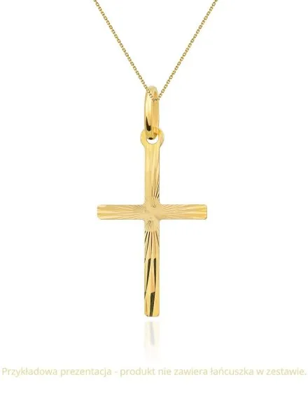 Zawieszka złoty krzyżyk diamentowany mały • Złoto 585 0.28 g