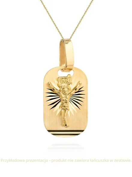 Medalik złoty z ukrzyżowanym Jezusem • Złoto 585 1.24 g