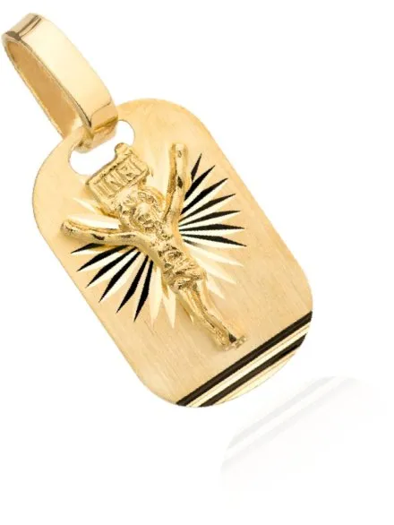 Medalik złoty z ukrzyżowanym Jezusem • Złoto 585 1.24 g