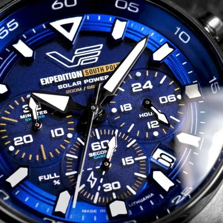 Vostok Europe South Pole Solar VR42-592A762B - srebrny niebieski zegarek męski 200m