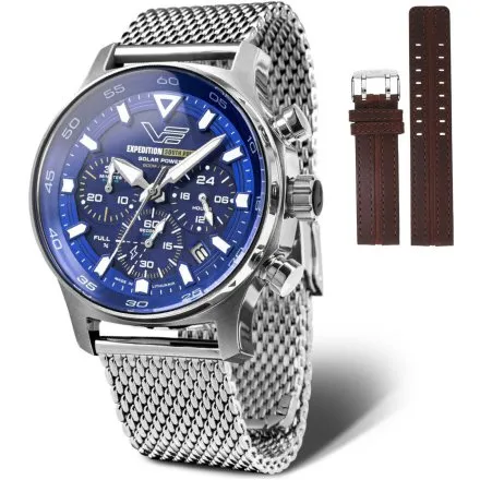 Vostok Europe South Pole Solar VR42-592A762B - srebrny niebieski zegarek męski 200m
