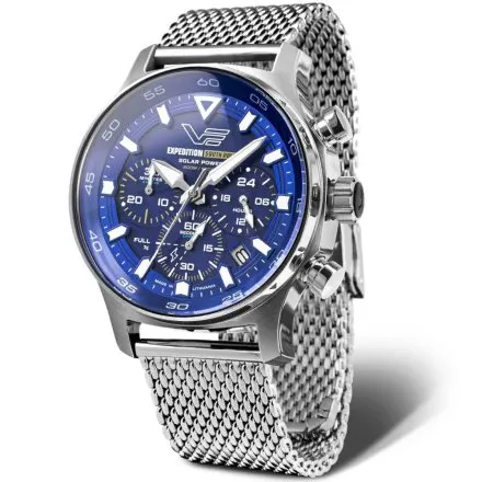 Vostok Europe South Pole Solar VR42-592A762B - srebrny niebieski zegarek męski 200m