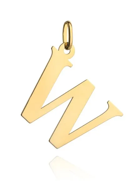 Zawieszka złota literka W duża • Złoto 585 0.84 g