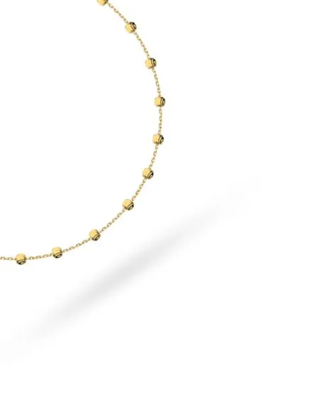 Bransoletka złota z diamentowanymi kuleczkami i serce • Złoto 585 1.21 g