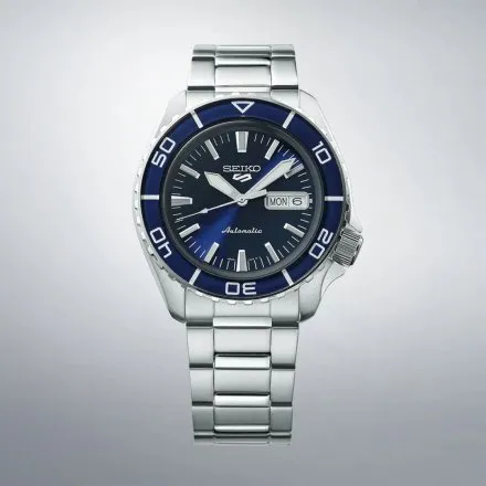Seiko SRPK97K1 5 Sports Automatic męski zegarek automatyczny z niebieską tarczą