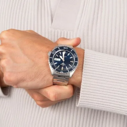 Seiko SRPK97K1 5 Sports Automatic męski zegarek automatyczny z niebieską tarczą