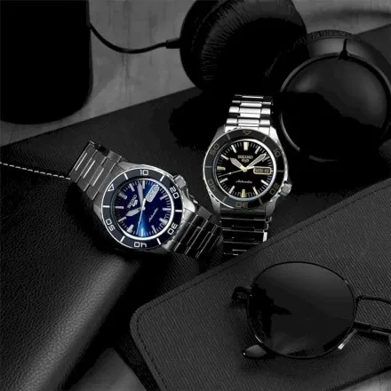 Seiko SRPK97K1 5 Sports Automatic męski zegarek automatyczny z niebieską tarczą