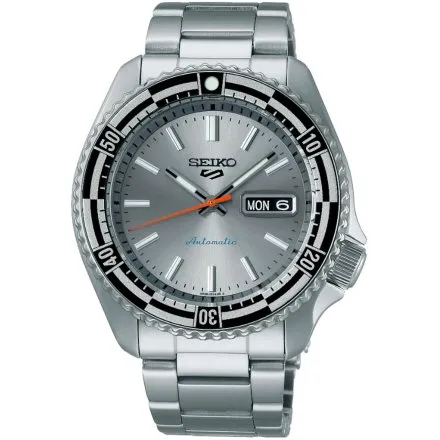Seiko SRPK09K1 5 Sports Automatic 10ATM męski zegarek automatyczny srebrny