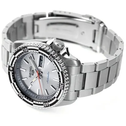 Seiko SRPK09K1 5 Sports Automatic 10ATM męski zegarek automatyczny srebrny