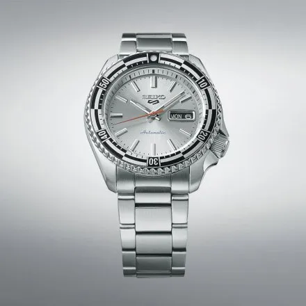 Seiko SRPK09K1 5 Sports Automatic 10ATM męski zegarek automatyczny srebrny