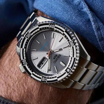 Seiko SRPK09K1 5 Sports Automatic 10ATM męski zegarek automatyczny srebrny