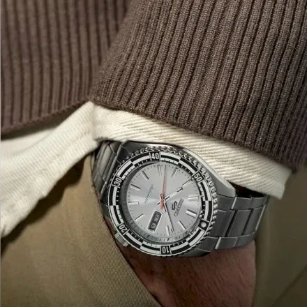 Seiko SRPK09K1 5 Sports Automatic 10ATM męski zegarek automatyczny srebrny