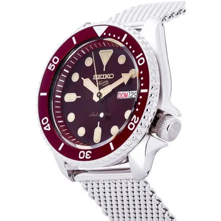 Seiko SRPD69K1 5 Sports Automatic męski zegarek automatyczny z czerwoną tarczą