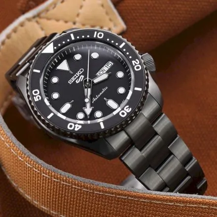 Seiko SRPD65K1 5 Sports Automatic czarny męski zegarek automatyczny