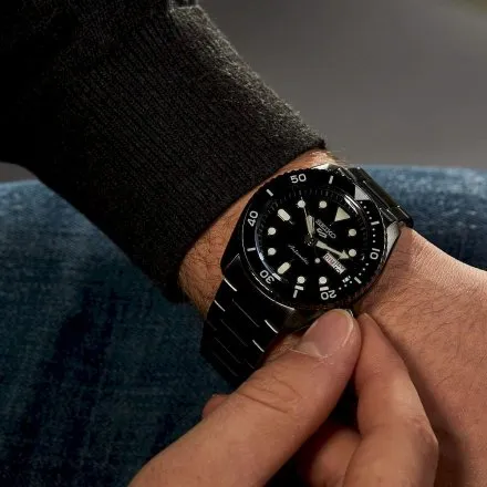 Seiko SRPD65K1 5 Sports Automatic czarny męski zegarek automatyczny