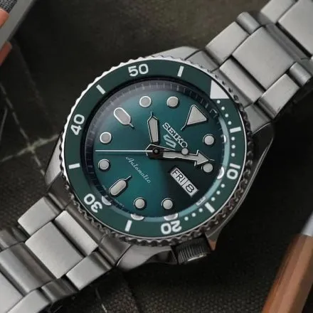 Seiko SRPD61K1 5 Sports Automatic męski zegarek automatyczny z zieloną tarczą