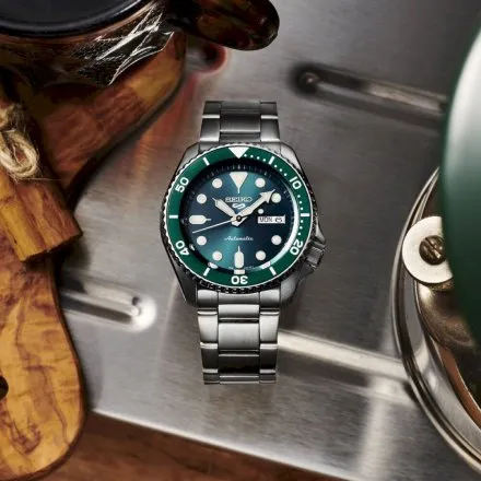 Seiko SRPD61K1 5 Sports Automatic męski zegarek automatyczny z zieloną tarczą