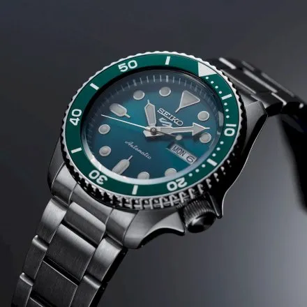 Seiko SRPD61K1 5 Sports Automatic męski zegarek automatyczny z zieloną tarczą