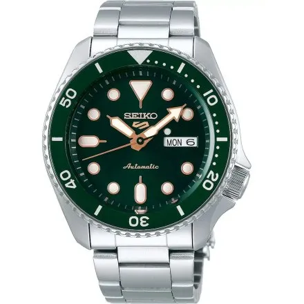 Seiko SRPD63K1 5 Sports Automatic męski zegarek automatyczny z zieloną tarczą